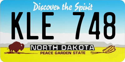 ND license plate KLE748