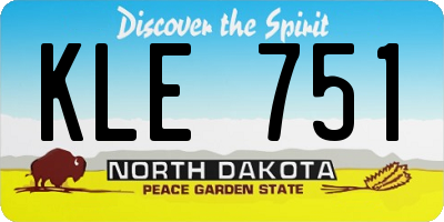 ND license plate KLE751