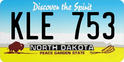 ND license plate KLE753