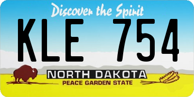 ND license plate KLE754