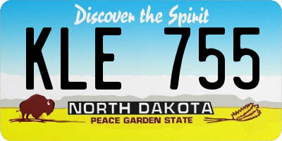 ND license plate KLE755
