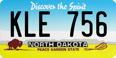 ND license plate KLE756