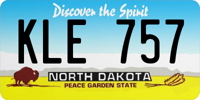 ND license plate KLE757