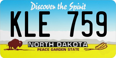 ND license plate KLE759
