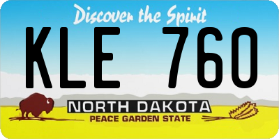 ND license plate KLE760