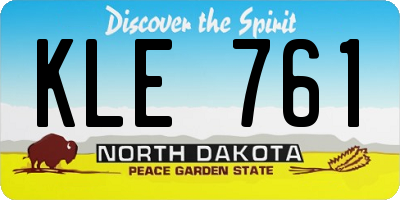 ND license plate KLE761