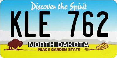 ND license plate KLE762