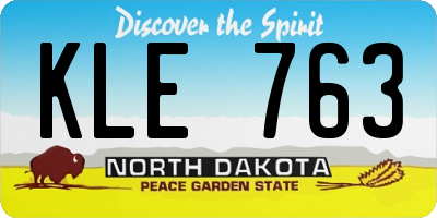 ND license plate KLE763
