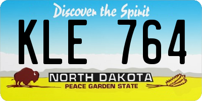 ND license plate KLE764