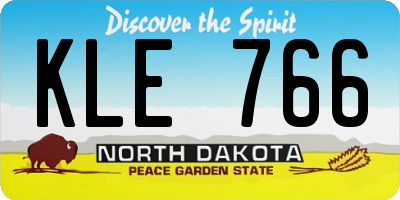 ND license plate KLE766