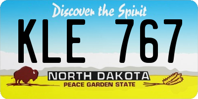 ND license plate KLE767