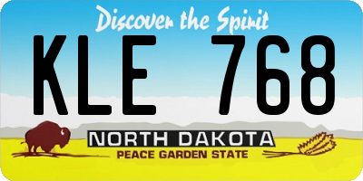 ND license plate KLE768