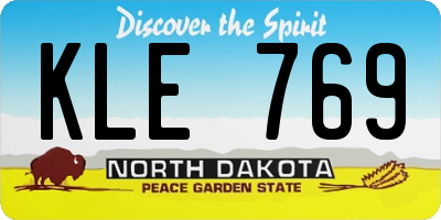 ND license plate KLE769