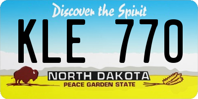 ND license plate KLE770