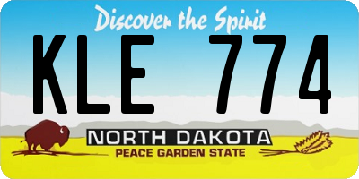 ND license plate KLE774