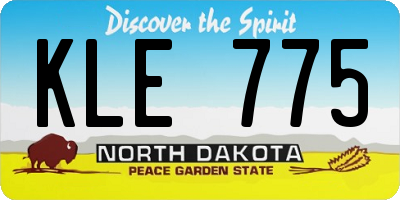 ND license plate KLE775