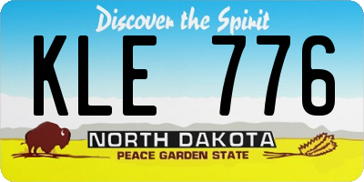 ND license plate KLE776
