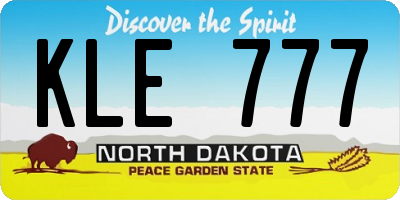 ND license plate KLE777