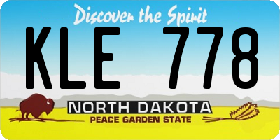 ND license plate KLE778