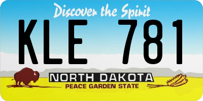 ND license plate KLE781