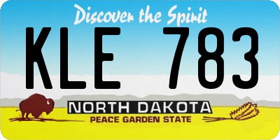 ND license plate KLE783