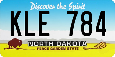 ND license plate KLE784