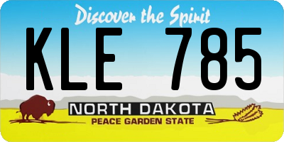ND license plate KLE785