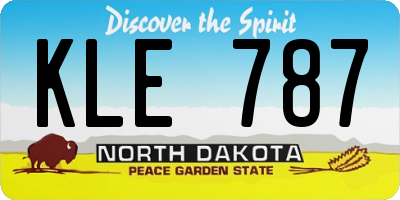 ND license plate KLE787
