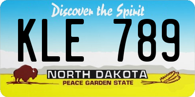 ND license plate KLE789
