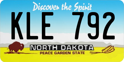 ND license plate KLE792