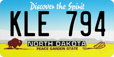 ND license plate KLE794
