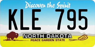 ND license plate KLE795