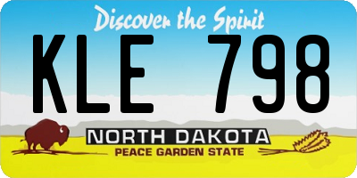 ND license plate KLE798