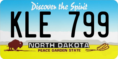ND license plate KLE799