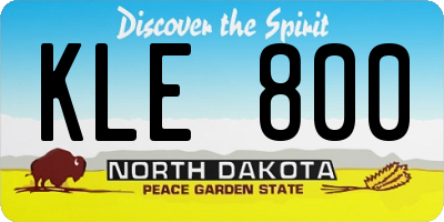 ND license plate KLE800