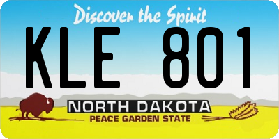 ND license plate KLE801