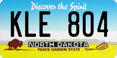 ND license plate KLE804