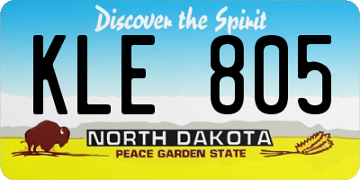 ND license plate KLE805