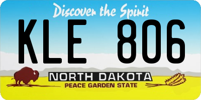 ND license plate KLE806