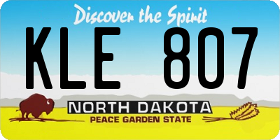ND license plate KLE807