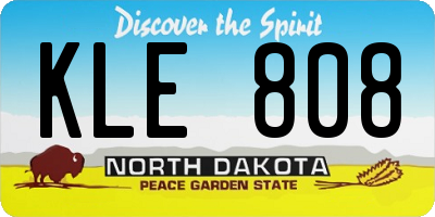 ND license plate KLE808