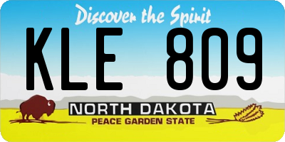 ND license plate KLE809