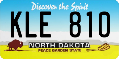 ND license plate KLE810