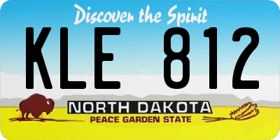 ND license plate KLE812