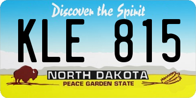 ND license plate KLE815