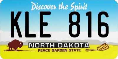 ND license plate KLE816