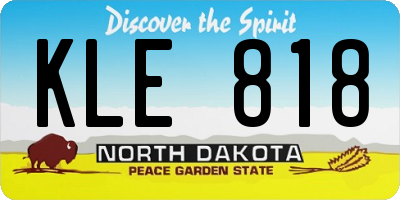 ND license plate KLE818