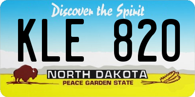 ND license plate KLE820