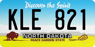 ND license plate KLE821
