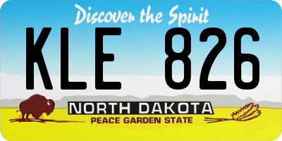 ND license plate KLE826